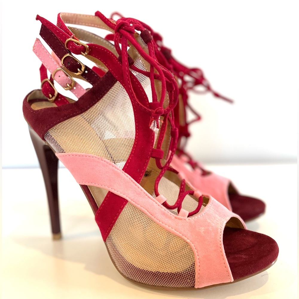 COPY - Pink and red heels sandals Shoe Republic LA size 7.5